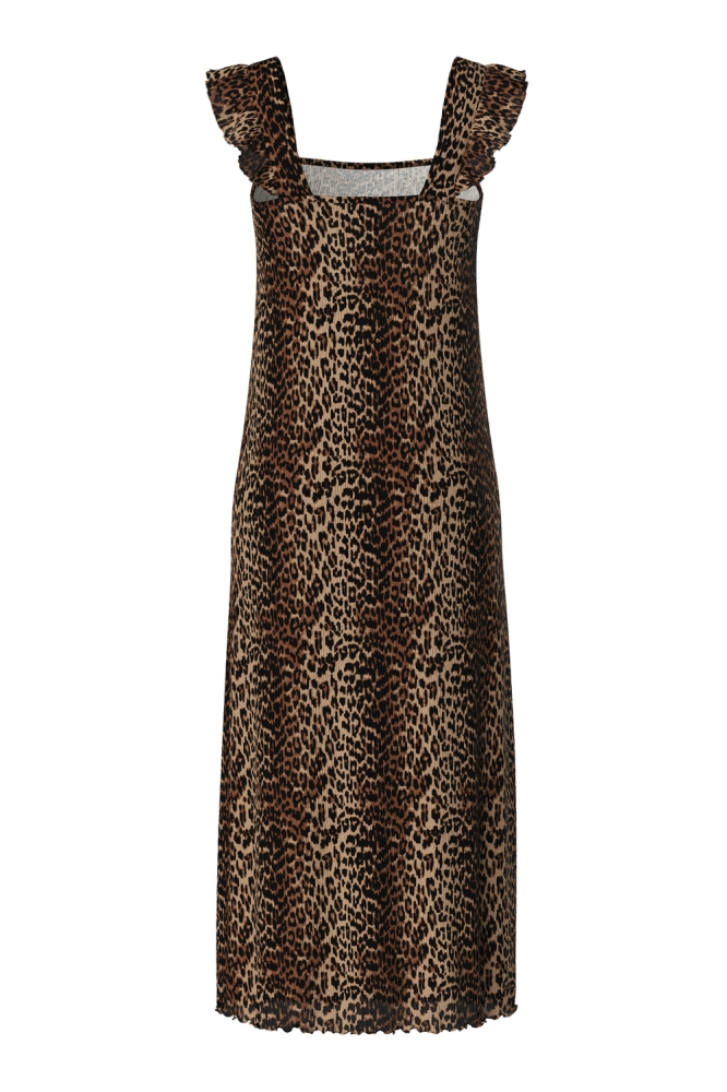 PCFLORA STRAP FLOUNCE DRESS JRS BC 17155398 BLACK/LEO